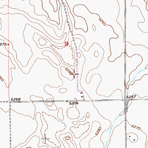 Topographic Map of Bowen Farms Number 2 Airport (historical), CO