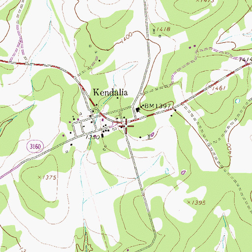 Topographic Map of Kendalia Volunteer Fire Department, TX