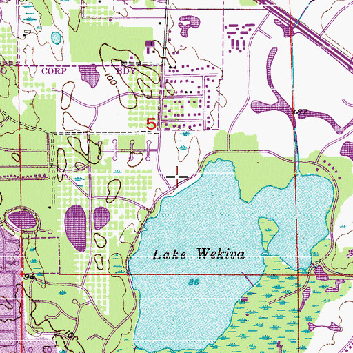 Topographic Map of Rosemont, FL