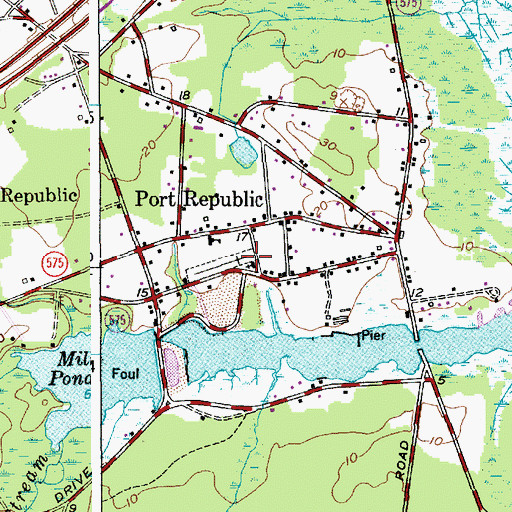 Topographic Map of Saint Pauls United Methodist Church, NJ