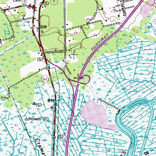 Topographic Map of Interchange 50, NJ