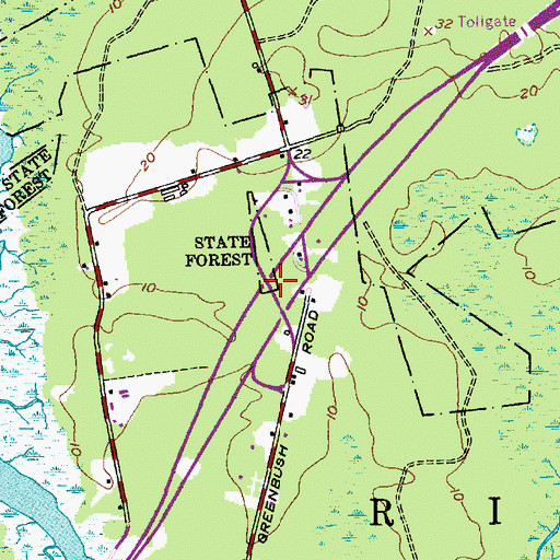 Topographic Map of Interchange 52, NJ