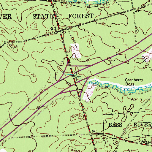 Topographic Map of Interchange 58, NJ