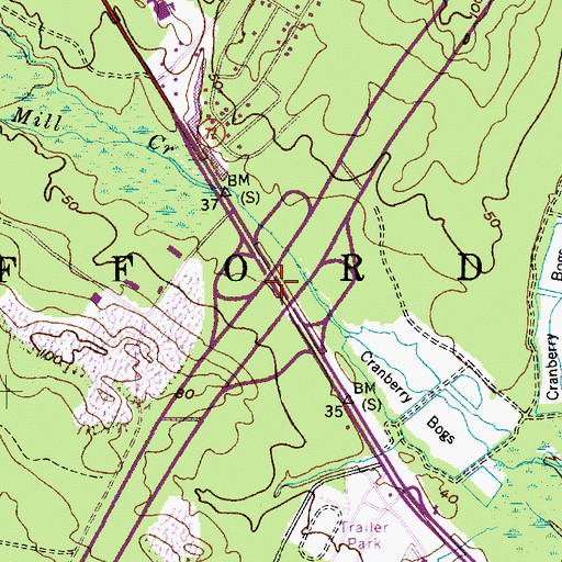 Topographic Map of Interchange 63, NJ