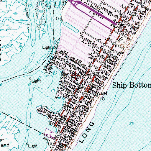 Topographic Map of Long Beach Island Elementary School, NJ