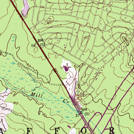 Topographic Map of Southern Ocean Medical Center, NJ