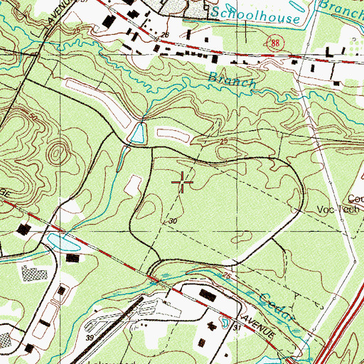 Topographic Map of Lakewood Industrial Campus, NJ