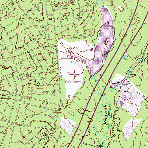 Topographic Map of Ocean Acres Golf Course, NJ