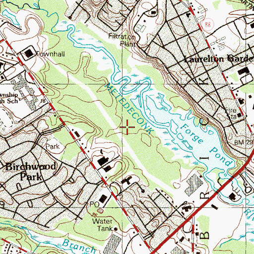 Topographic Map of Ocean County Golf Course at Forge Pond, NJ