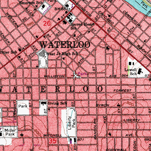 Topographic Map of Leavitt Park, IA