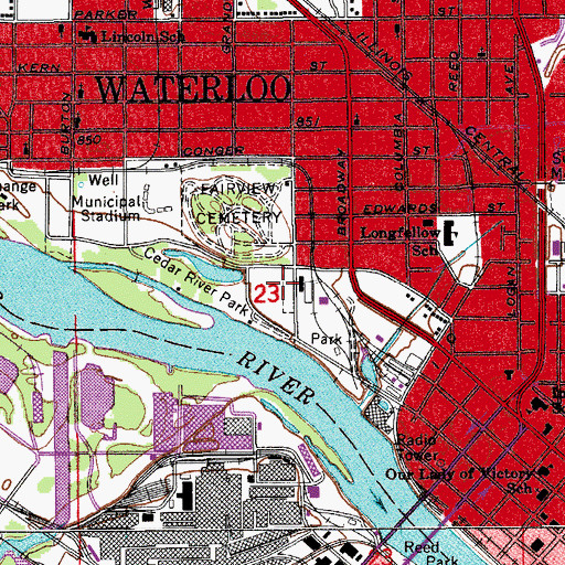 Topographic Map of Straub Field, IA