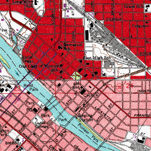 Topographic Map of Lincoln Park, IA