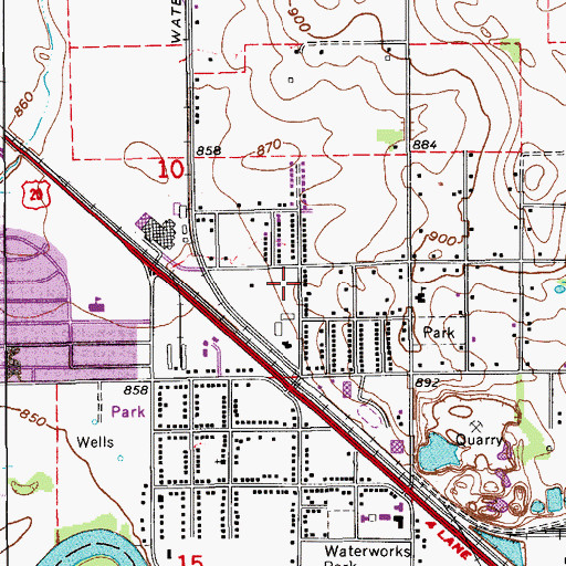 Topographic Map of Cloverdale Park, IA