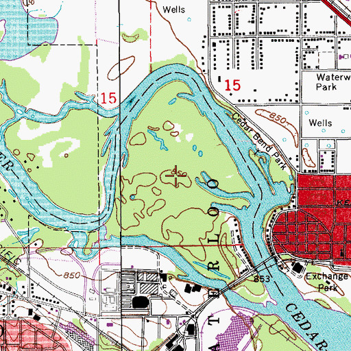 Topographic Map of San Souci Island, IA