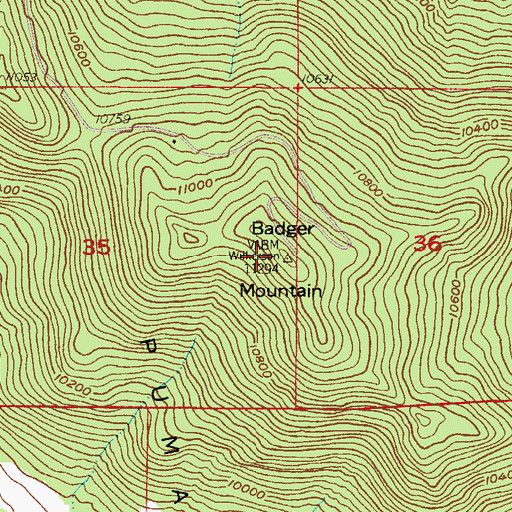 Topographic Map of Badger Mountain Heliport, CO