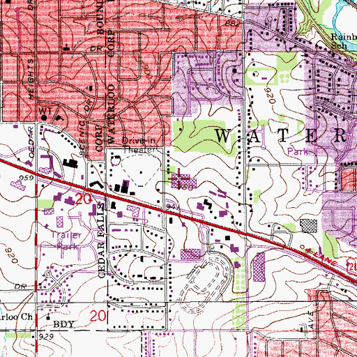 Topographic Map of Midway Mall, IA