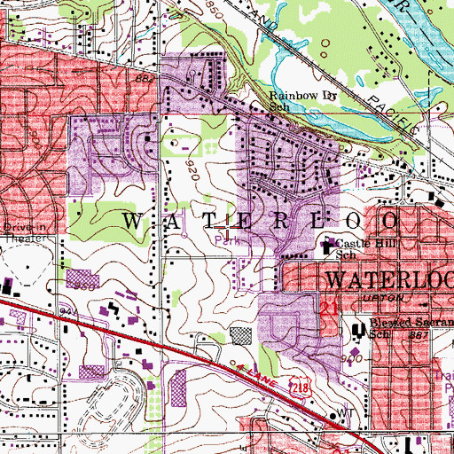 Topographic Map of Valley View Park, IA