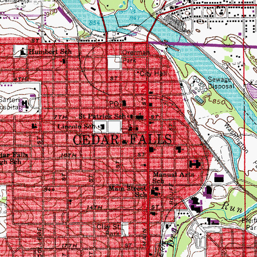 Topographic Map of First United Methodist Church, IA