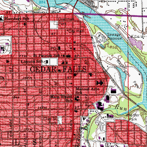 Topographic Map of First Presbyterian Church, IA