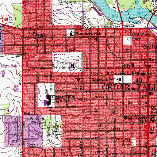 Topographic Map of Saint John Lutheran Church, IA