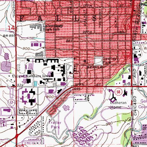 Topographic Map of Saint Stephen the Witness Student Center, IA