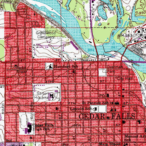 Topographic Map of Faith Wesleyan Church, IA