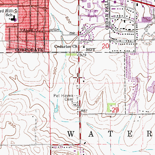 Topographic Map of Covenant Presyterian Church, IA