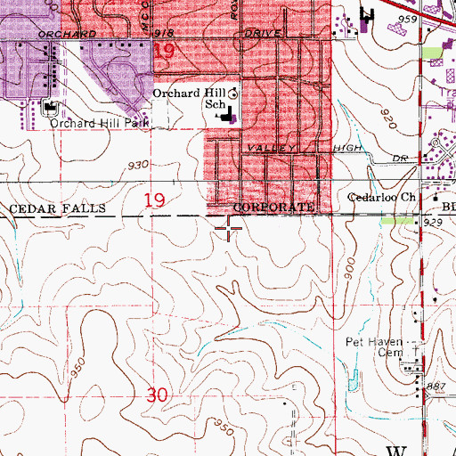 Topographic Map of Bethany Bible Church, IA