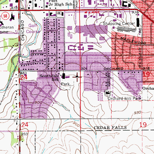 Topographic Map of Valley View Baptist Church, IA
