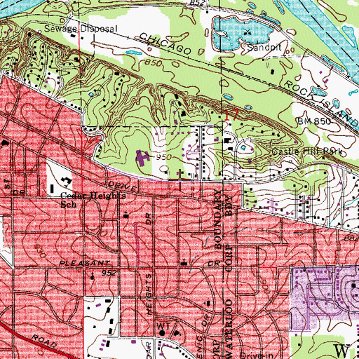 Topographic Map of Bahai Center, IA