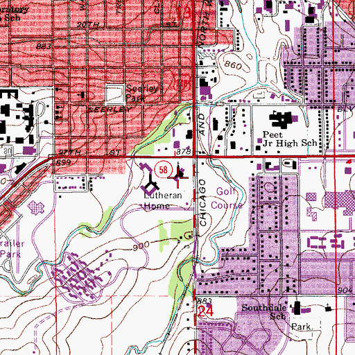 Topographic Map of Nazareth Evangelical Lutheran Church, IA