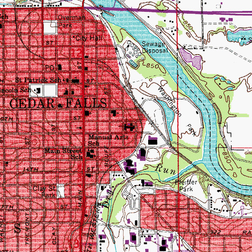 Topographic Map of Western Homes Center, IA