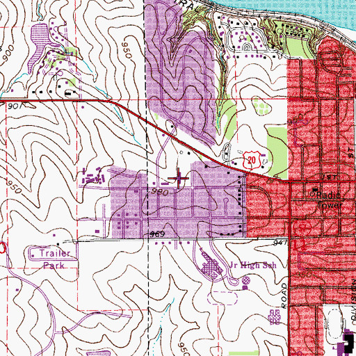 Topographic Map of Windsor Nursing and Rehabilitation Center, IA