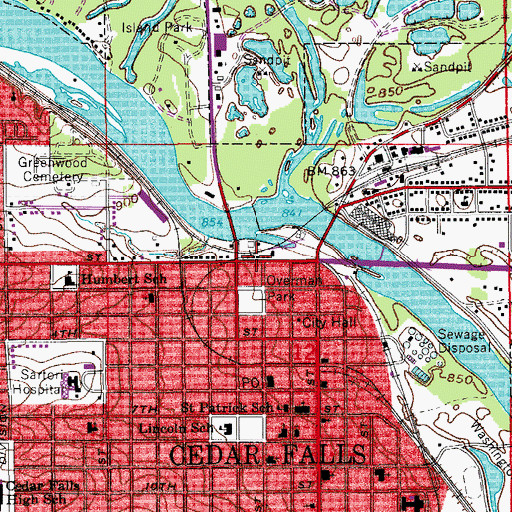 Topographic Map of Ice House Museum, IA