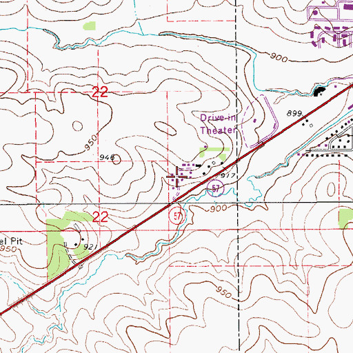 Topographic Map of Cedar Falls Mobile Home Park, IA