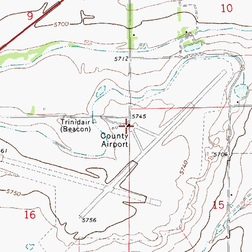 Topographic Map of Perry Stokes Airport, CO