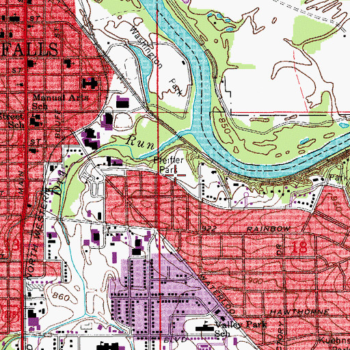 Topographic Map of Veterans Memorial Park, IA