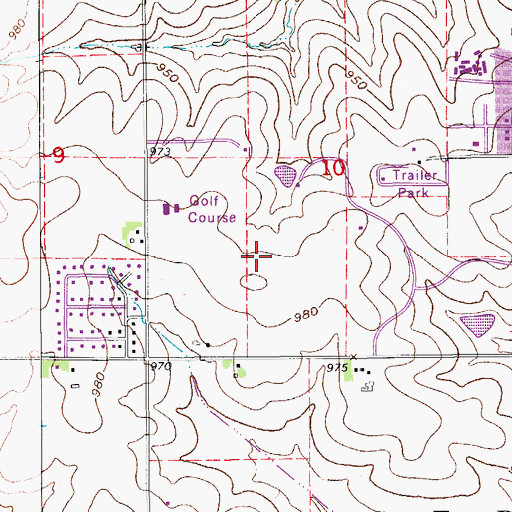 Topographic Map of Pheasant Ridge Golf Course, IA