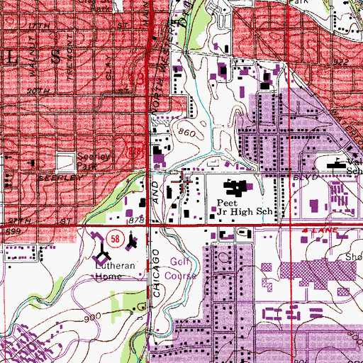 Topographic Map of Skate Park, IA