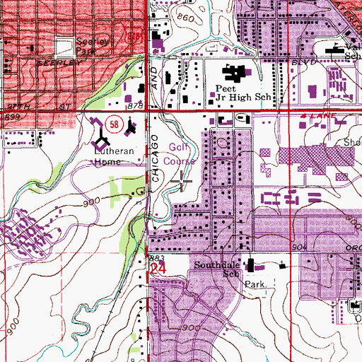 Topographic Map of Round Park, IA