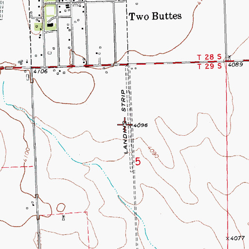 Topographic Map of Rons Field, CO