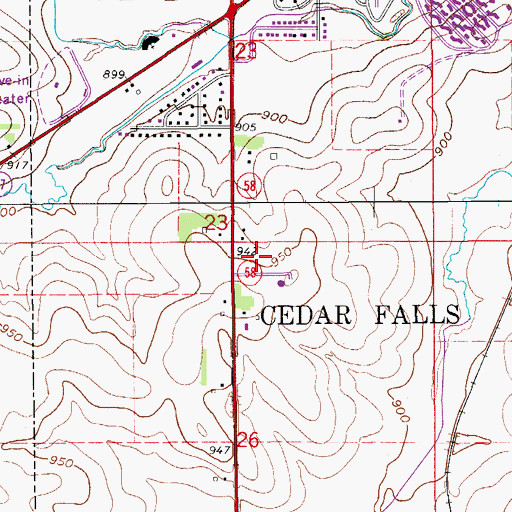 Topographic Map of Greenhill Park, IA