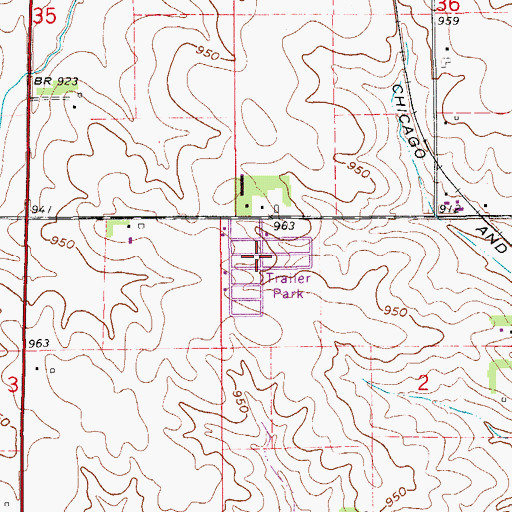 Topographic Map of Dietrick Mobile Home Park, IA