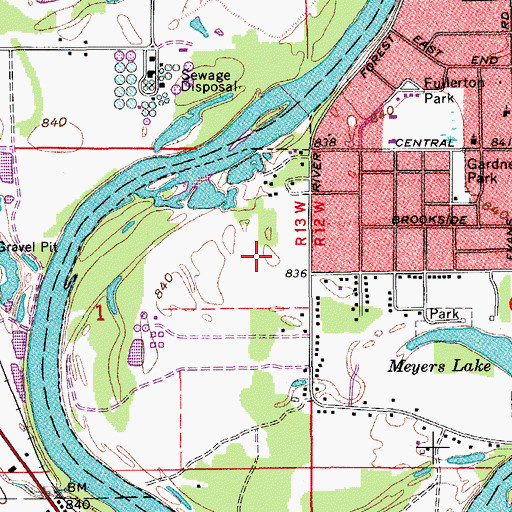Topographic Map of Riverforest Trailer Park, IA