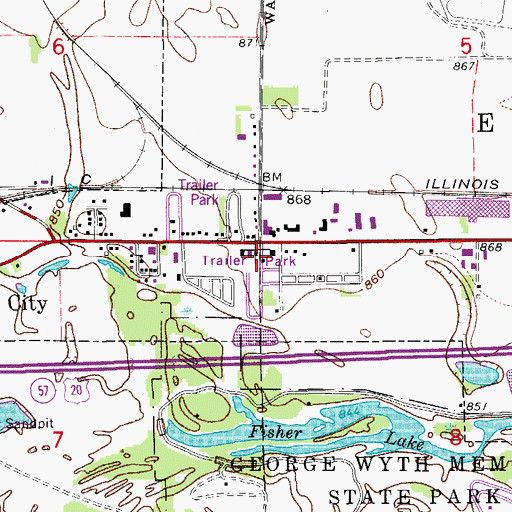 Topographic Map of Gas Light Mobile Home Villa, IA