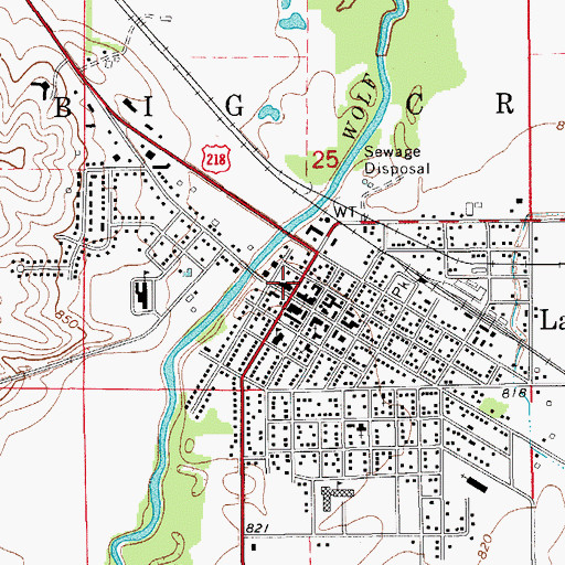 Topographic Map of La Porte City Hall, IA