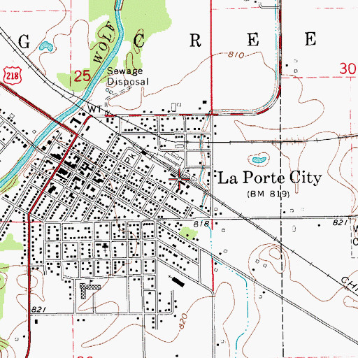 Topographic Map of La Porte City, IA