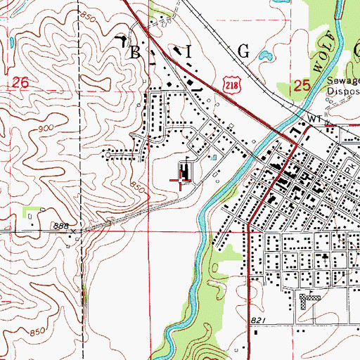 Topographic Map of Union High School, IA