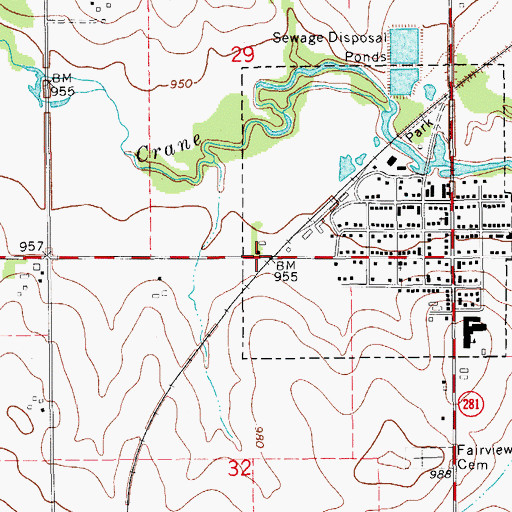 Topographic Map of Dunkerton Co-op Elevator, IA