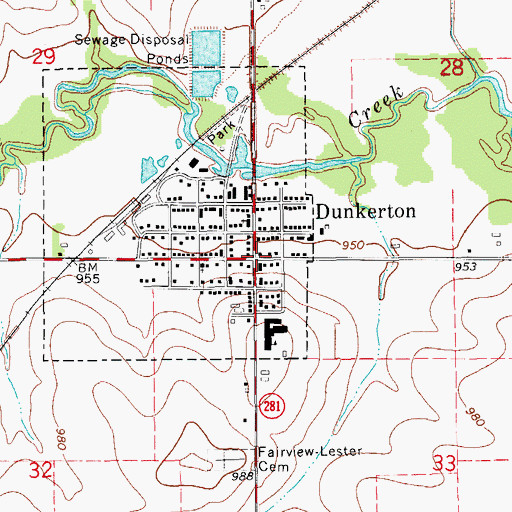 Topographic Map of Saint Johns Lutheran Church, IA